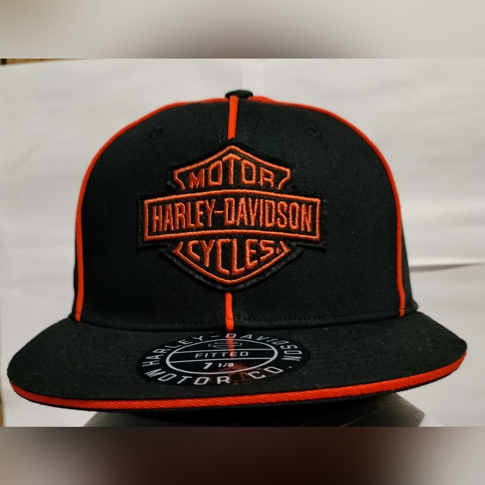 Harley Davidson Cap BB Goven Black Fitted Size 7 1/8